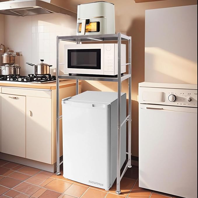 susunnus Stainless Steel Shelf, Kitchen Storage Shelves, Microwave Shelf - Image 3
