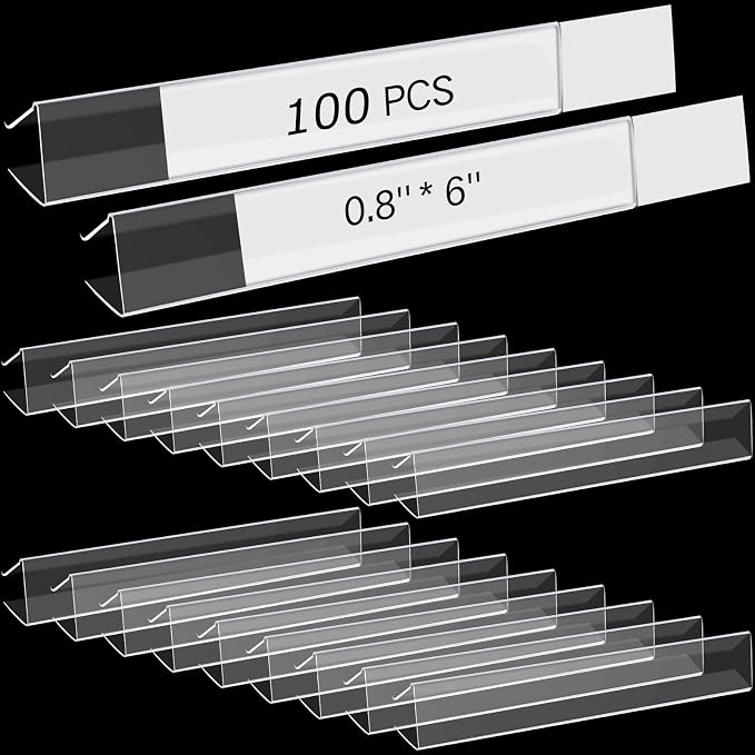 Teling 100 Pieces Shelf Label Holder by Teling