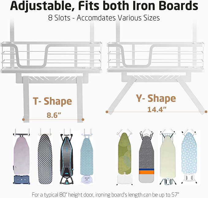 KES Over The Door Ironing Board Holder, Ironing Board Hanger Over Door Organizer - Image 5