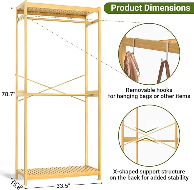 Homykic Bamboo Clothes Rack - Image 5