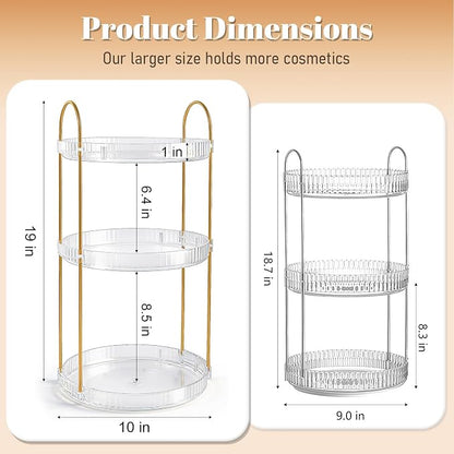 Anyoifax 360° Rotating Makeup Organizer 3 Tier Large Capacity Perfume Skincare - Image 4