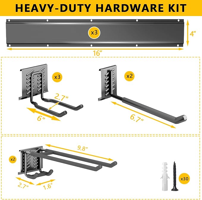 Garage Tool Organizer Wall Mount, 48inch Heavy-Duty Garage Storage System and - Image 5