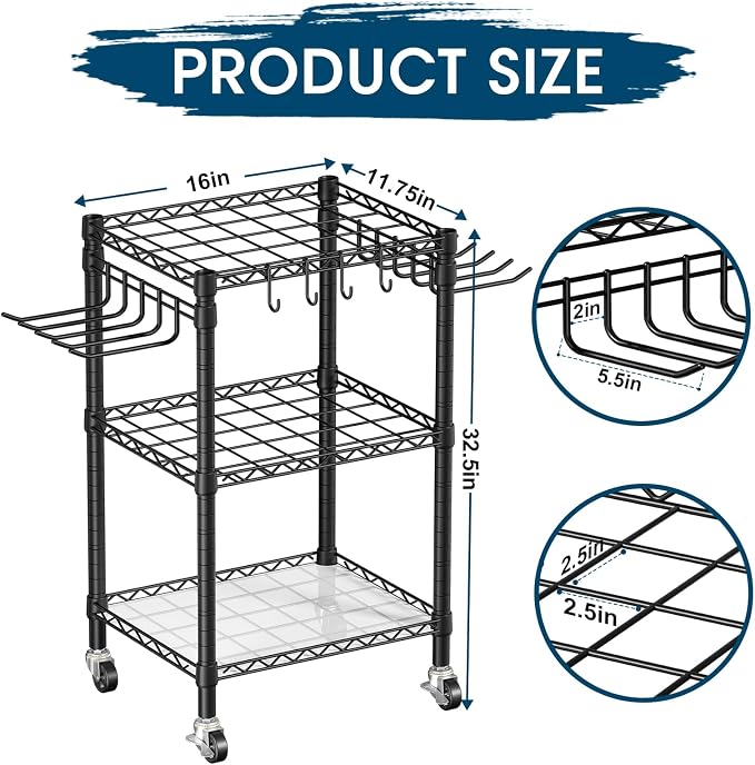 T1 Garden Tool Organizer（With Lockable Wheels）Heavy Duty Garage Tool Storage - Image 2