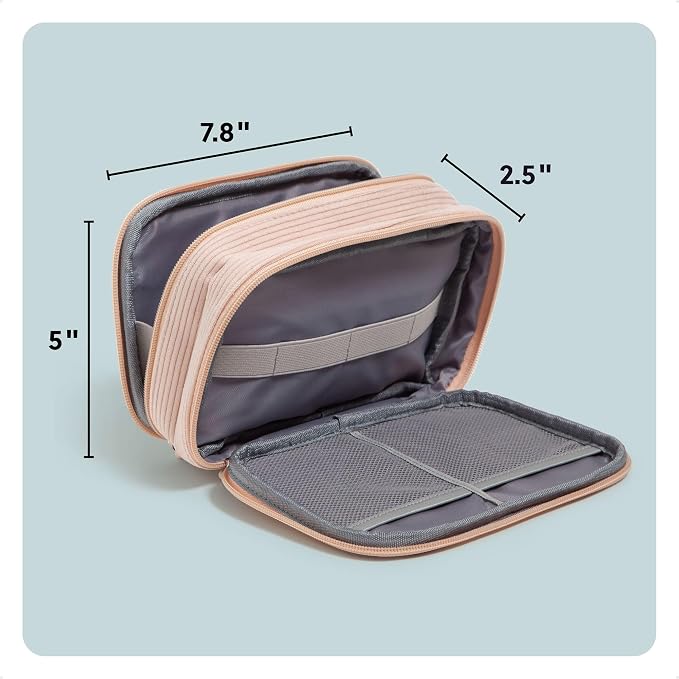 U Brands Dual Zip Corduroy Travel Electronics Organizer, Tech Carry Case - Image 3