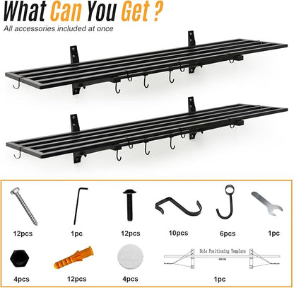2-Pack 1X4 FT Garage Shelving Wall Mounted Holds Up to 800 Lbs Heavy Duty Wall - Image 3