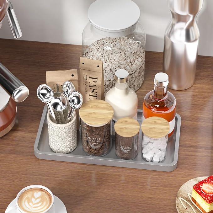 Weenson Bathroom Vanity Tray for Perfume Makeup Jewelry Decor Candle, Bamboo - Image 2