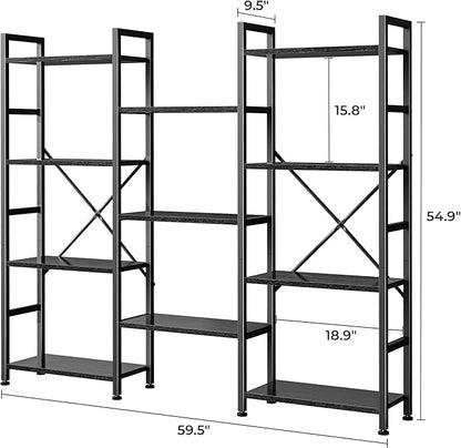 SUPERJARE Triple Bookshelf, Bookcase - Image 3