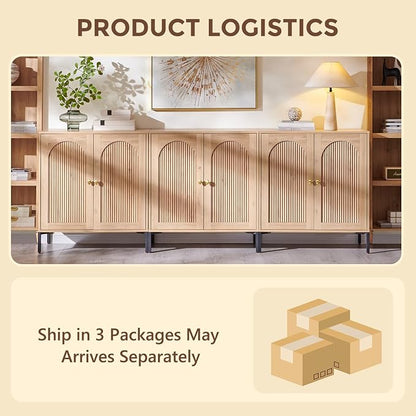 IFGET 92.63" W Modern Arched Sideboard Buffet Cabinet - Image 7