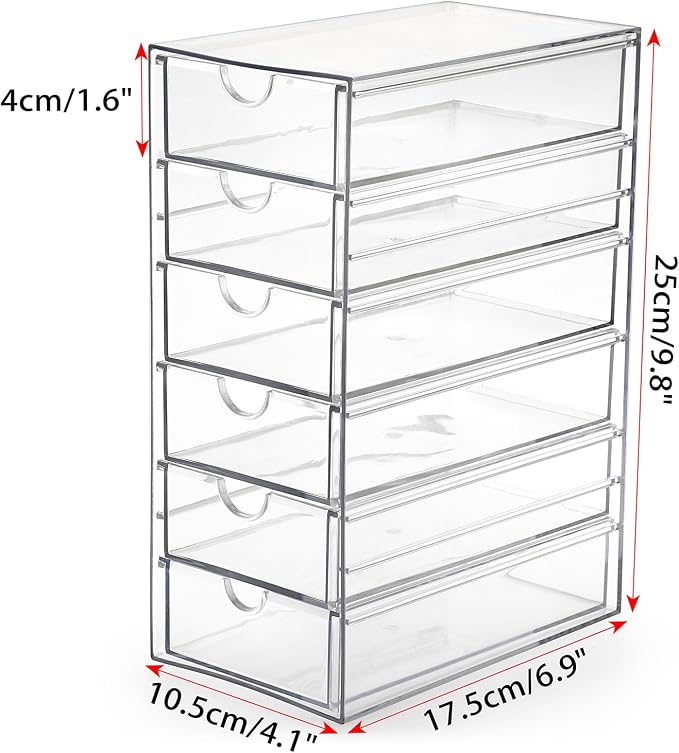 Hipiwe Plastic Drawer Organizer Clear Desktop Drawers Box - Image 3
