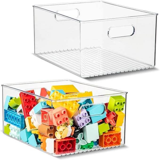 primebox Plastic Food Storage 2 Pack Clear Container Bin by primebox