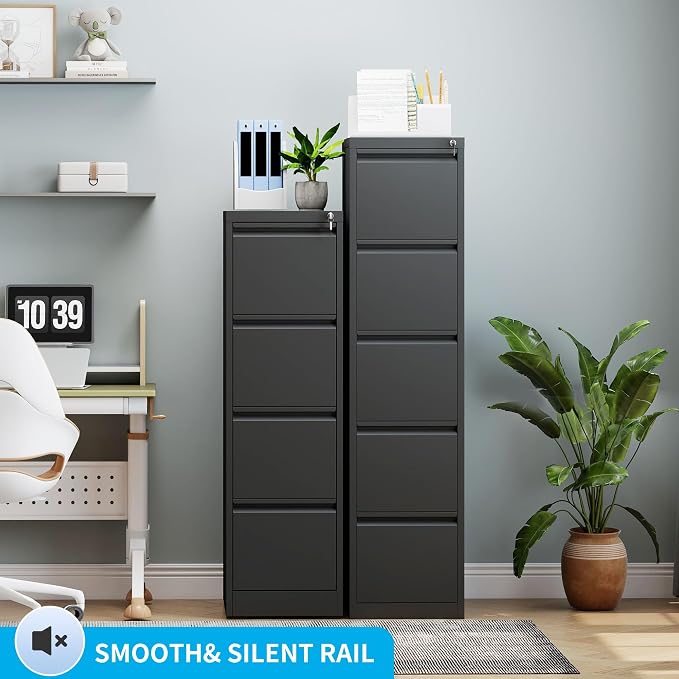 Metal File Cabinet 4 Drawers, Vertical Filing Cabinet - Image 4