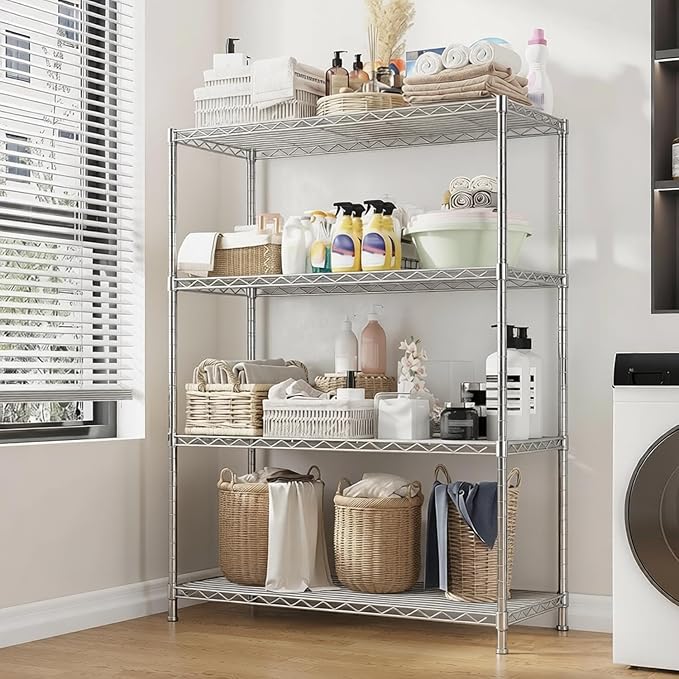 Xcity Storage Shelves, 4 Tier Heavy Duty Metal Shelving Unit - Image 4