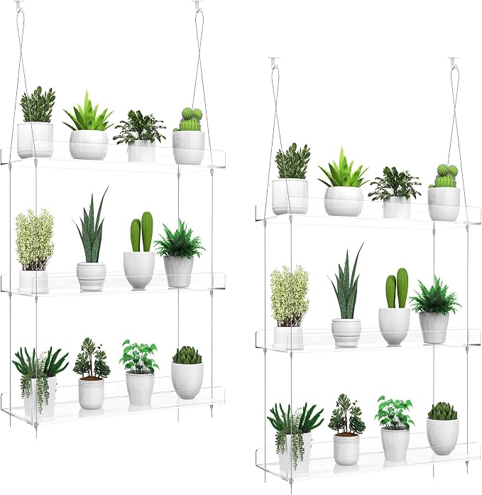 2-Pack Hanging Clear Plant Shelves by ZerzSemp