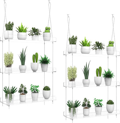 2-Pack Hanging Clear Plant Shelves by ZerzSemp