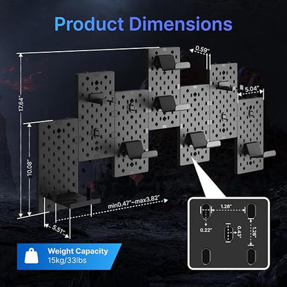 PEGZONE Controller and Headphone Holder Wall Mount, Modular Gaming Pegboard - Image 6