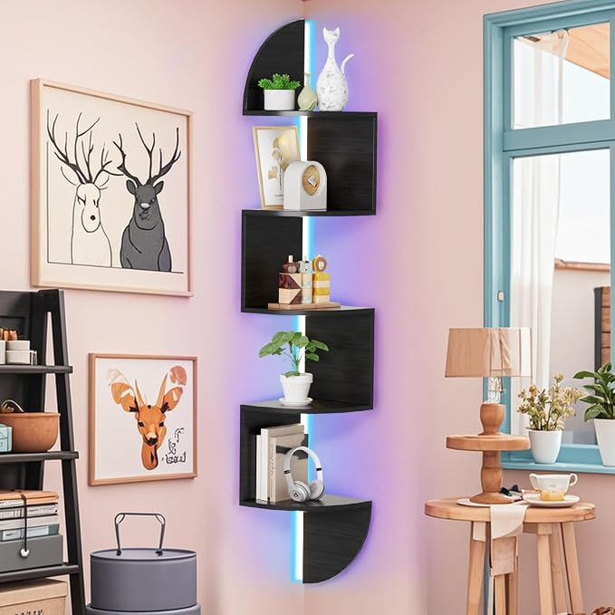 Corner Shelf, 5 Tier Bookshelf - Image 3