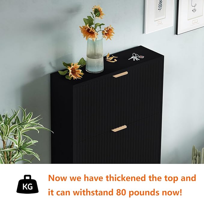Shoe Cabinet Storage, Modern Freestanding Organizer - Image 3