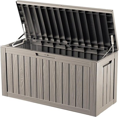 80 Gallon Deck Box, Resin Outdoor Indoor Waterproof Storage Box, Lockable - Image 3