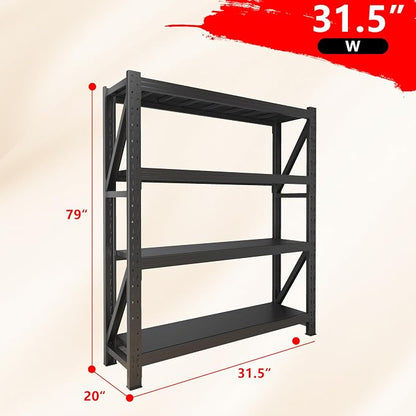 3000LBS Garage Shelving Heavy Duty, 79” H Storage Shelves, 4-Tier Adjustable - Image 2