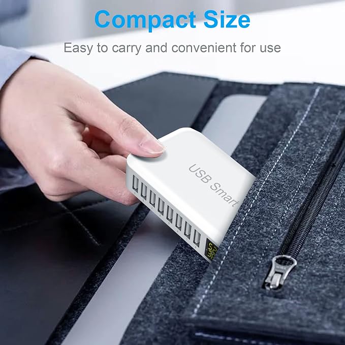 USB Charging Station, Ziwodiv 8-Port 60W/12A Charger Station, Compact Desktop - Image 5