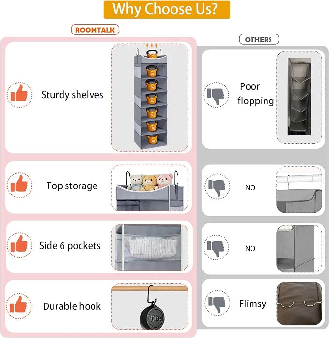 6-Shelf Hanging Closet Organizer and Storage - Image 7