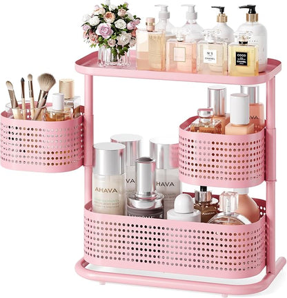 KINGRACK 3 Tier Bathroom Organizer Countertop, Rotating Desktop Skincare by KINGRACK
