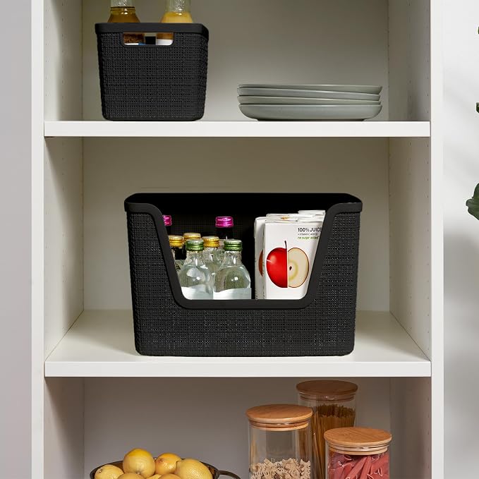 Curver Set of 4 Large 18L Easy Access Jute Decorative Plastic Organization and - Image 5