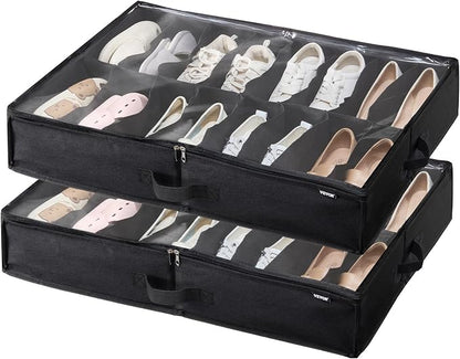 VEVOR Under Bed Shoe Storage Organizer, Total 32 Compartments, Underbed Shoes by VEVOR