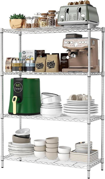BestOffice | 4-Tier Wire Storage Shelves | 36x14x54 | Chrome | - Image 8