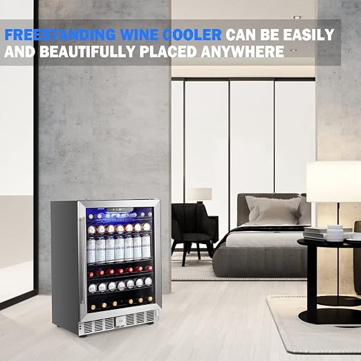 COWSAR Wine Cooler Refrige ETL Approved 24inch Wine Fridge Freestanding or - Image 7