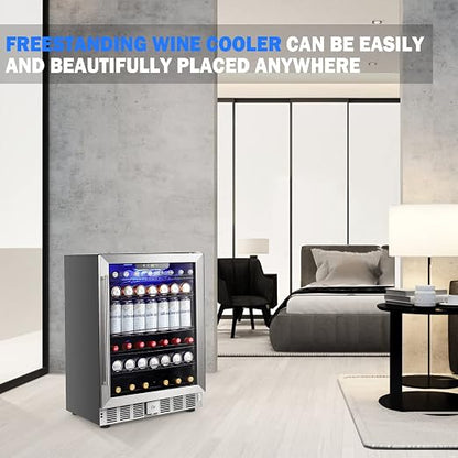 COWSAR Wine Cooler Refrige ETL Approved 24inch Wine Fridge Freestanding or - Image 7