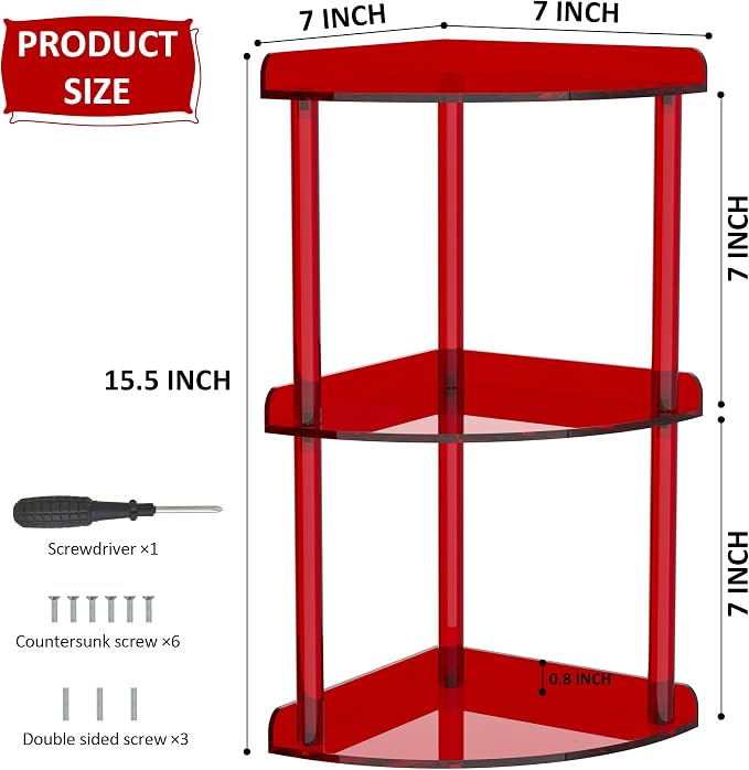3 Tier Countertop Corner Organizer Shelf 7x7x15.7 Inch, Vanity Storage Organizer - Image 2