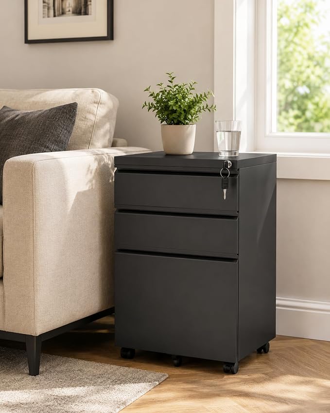 3 Drawer Mobile File Cabinet - Image 9