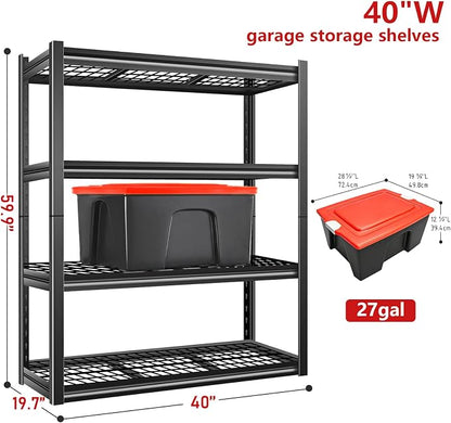 40W Garage Storage Shelves, 2200LBS Metal Storage Shelves, Adjustable Heavy - Image 2