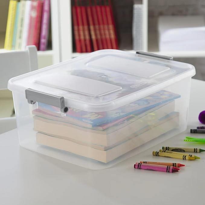 12.7 Quart Clear Plastic Modular Storage Containers - Image 2