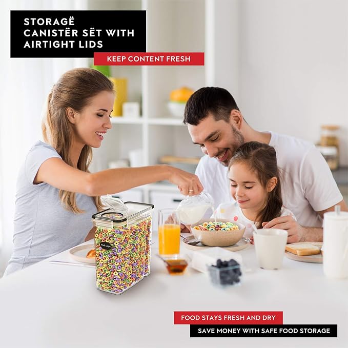 Cereal Containers Storage 2 Pack 135 fl. oz Cereal Dispenser Countertop - Image 2