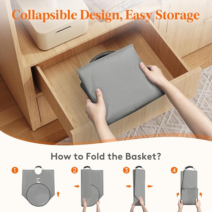 Lifewit 100L 2-Pack Large Laundry Basket, Collapsible Laundry Hamper - Image 8