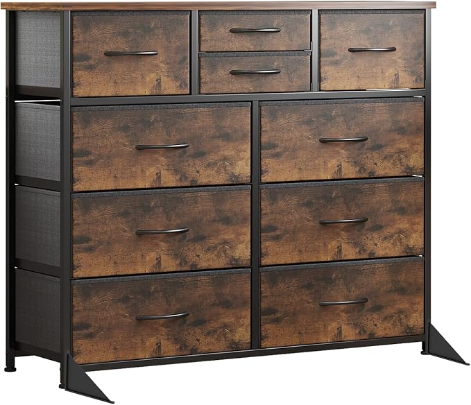 LUMTOK 10 Drawers Dresser with Fabric Bins - Image 9