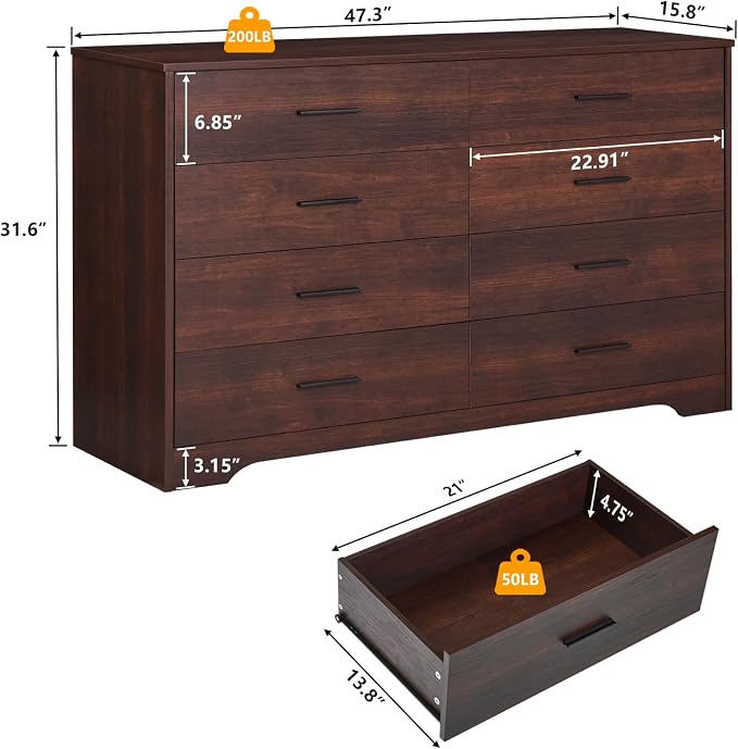 LIDYUK Dresser for Bedroom, Wood Dresser - Image 2