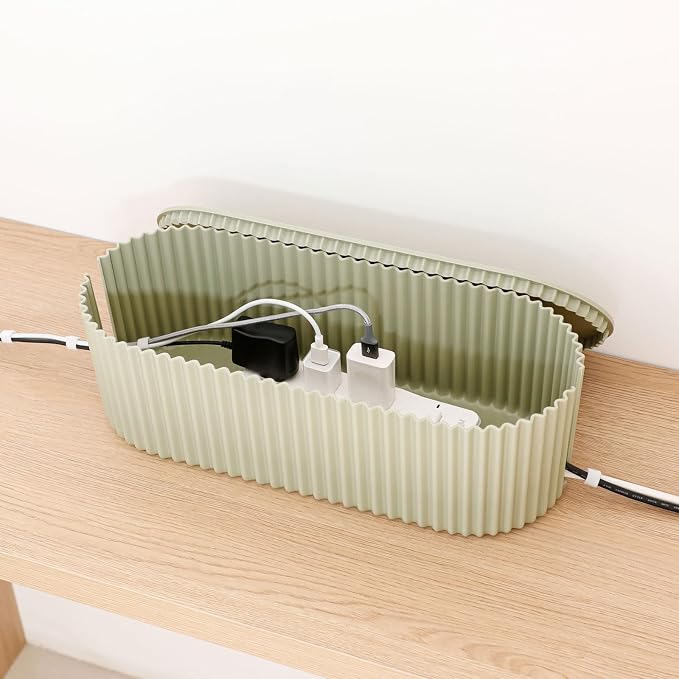 Green Cable Management Box, Power Strips Hider Cover Under TV and Desk - Image 8