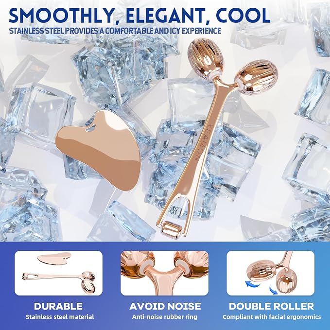 Yeamon Gua Sha Facial Tools and Face Roller Set, Facial Massage Tool - Image 2