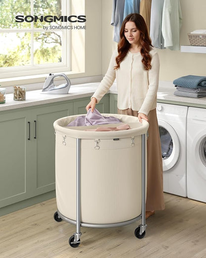 SONGMICS Laundry Basket, Rolling Steel Frame - Image 2