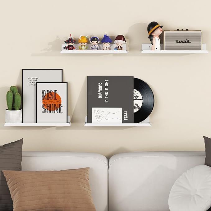 Lifewit Floating Shelves for Wall, 10 Pack White Acrylic Shelf 15" Room Decor - Image 2