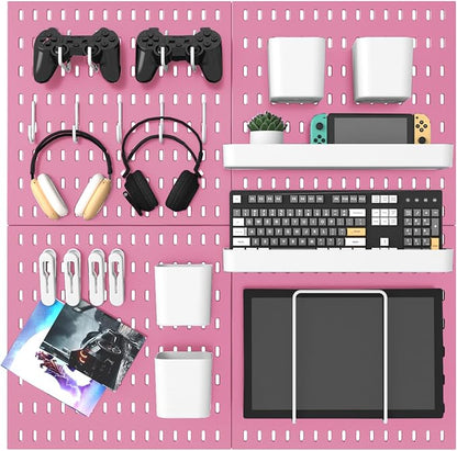 Pegboard Combination Kit, 25.2" x 25.2" Wall Mounted Storage Set by MULSAME