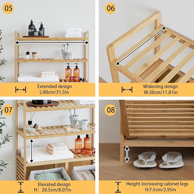 Double Tilt Out Laundry Hamper, Bamboo Hamper - Image 6
