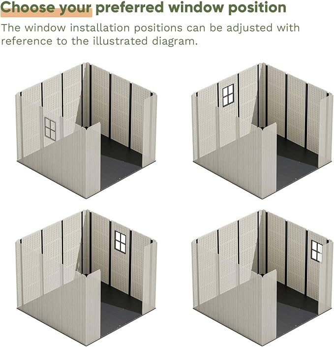 Patiowell 8 x 8 FT Plastic Outdoor Storage Shed - Image 7