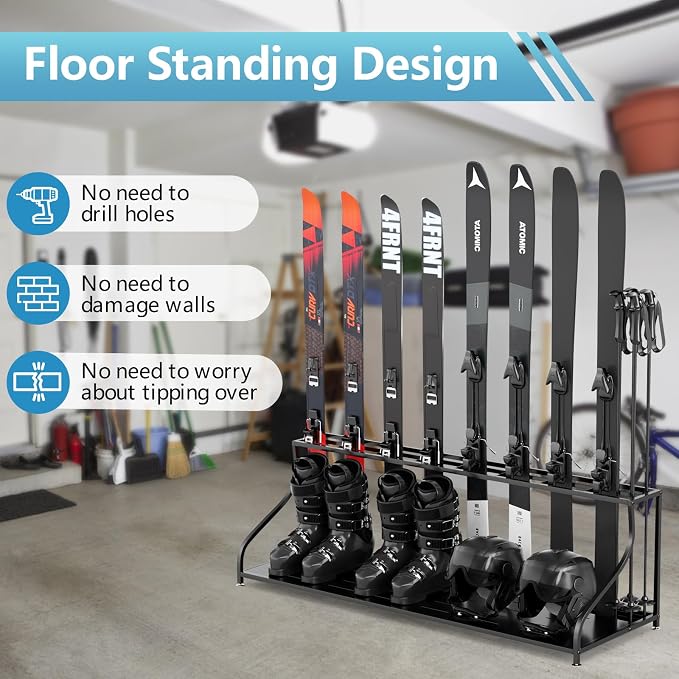 Ski Storage Rack-Holder Garage - Image 5