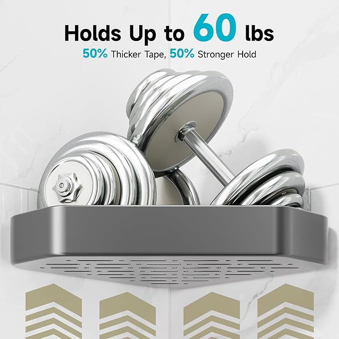 Veken Aluminum Corner Shower Caddy 4-Pack, Never Rust, No Drilling Adhesive - Image 5