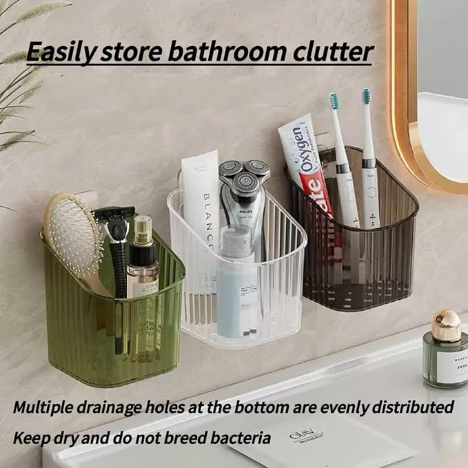 6Pack Wall Mount Organizer, Adhesive Cabinet Door Storage Bins, Stackable - Image 6