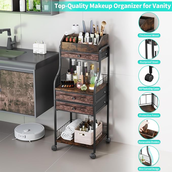 HapiRm Floor Makeup Organizer Storage - Image 6